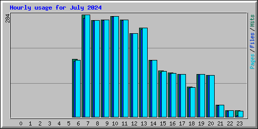 Hourly usage for July 2024